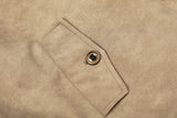 Thick Warm Punk Fur Collar Style PU Leather Jacket