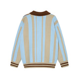 Long-lasting Striped Long Sleeve Polo Sweater