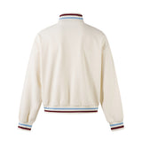 Stylish Color Block Letter Print Zip-Up Sweatshirt