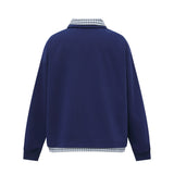Streetwear Long Sleeve Polo Collar With Tie Sweatshirt