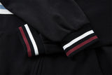 Stylish Color Block Letter Print Zip-Up Sweatshirt