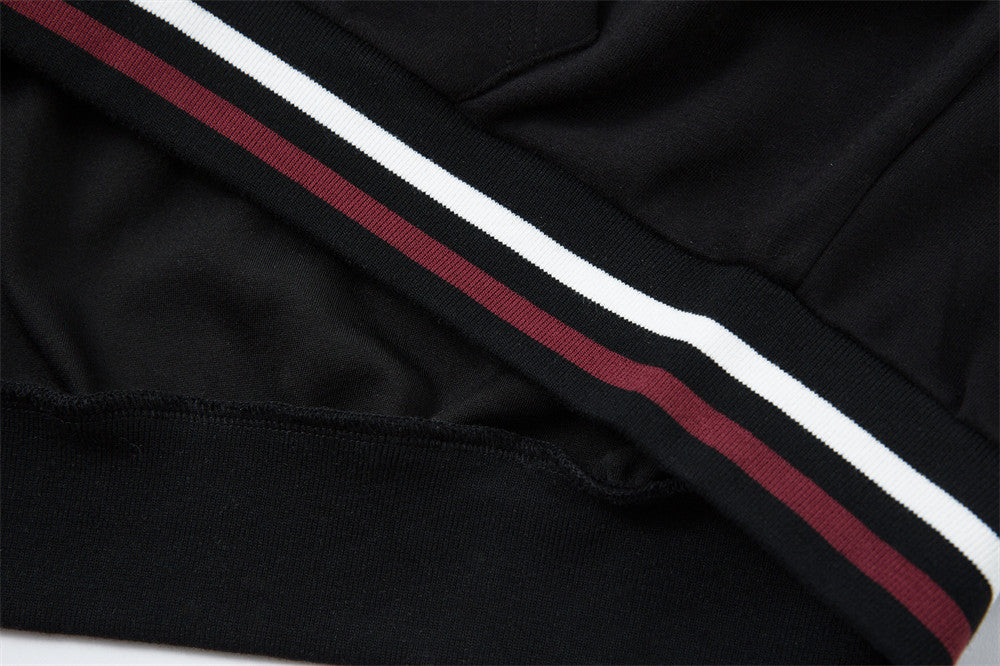 Stylish Color Block Letter Print Zip-Up Sweatshirt
