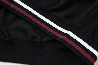 Stylish Color Block Letter Print Zip-Up Sweatshirt