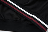 Stylish Color Block Letter Print Zip-Up Sweatshirt