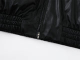 Streetwear Stylish Faux Hooded Puffer Leather Jacket