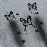 Effortless Ink Splatter Butterfly Long Sleeve Sweater