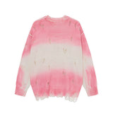Y2K Vibrant Tie-Dye Oversized Lazy Knit Sweater