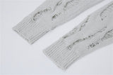Women Stylish Oversized Round Neck Knit Sweater