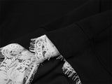 Stylish Flattering Lace Trim Butterfly Hoodie