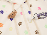 Y2K Women Cool Bear Paw Print Hooded Sweatshirt