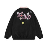 Y2K Butterfly Print Bloom Embroidered Casual Jacket