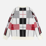 Retro Colorful Jacquard Tassel Crewneck Sweater