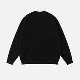 Trendy Loose Fit Ripped Crewneck Sweater