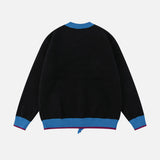 Comfortable Vintage Jacquard Crewneck Cardigan