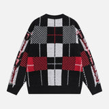 Retro Colorful Jacquard Tassel Crewneck Sweater