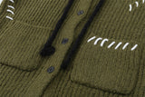 Green Knitted Hooded Comfy Long Cardigan