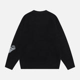 Butterfly Jacquard Design Crewneck Casual Sweater