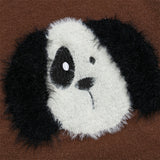 Embroidered Cute Puppy Round Neck Sweater