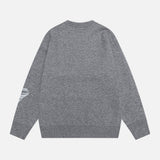 Butterfly Jacquard Design Crewneck Casual Sweater