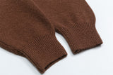 Embroidered Cute Puppy Round Neck Sweater