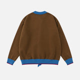 Comfortable Vintage Jacquard Crewneck Cardigan