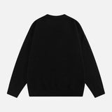 Cute Cartoon Embroidered Round Neck Sweater