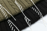 Twist Tear Contrast Stitch Ripped Crewneck Sweater