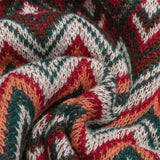 Ethnic Jacquard Knitted V-Neck Cardigan