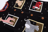 Embroidered Funny Cartoon Round Neck Cardigan