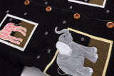 Embroidered Funny Cartoon Round Neck Cardigan