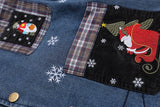 Embroidered Punk Style Cartoon Denim Jacket