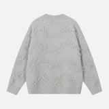 Fashionable Jacquard Crewneck Knitted Sweater
