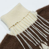 Trendy Stacking Collar Jacquard Turtleneck Sweater