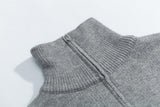 Y2K Retro Stripe Half Zip Turtleneck Sweater