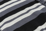 Striped Fringed Turtleneck Button Sweater