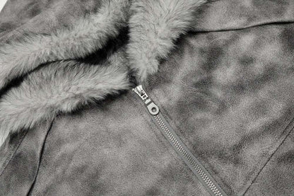 Thick Winter Camo Hooded Faux Furr Jacket