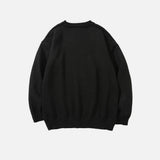 Graffiti Print Round Neck Knit Sweater