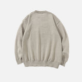 Graffiti Print Round Neck Knit Sweater