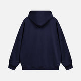 Stylish American Vibe Loose Zip-Up Hooded Sweatshirt
