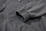 Y2K Large Pocket Heavy Metal Washed Denim Jacket