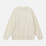 European Fringed Turtleneck Knitted Polo Sweater