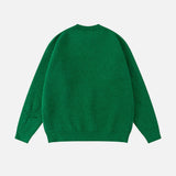 American Style Spray Painted Round Neck Sweater