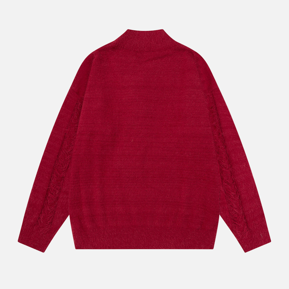Y2K Stylish Loose Tassel V-Neck Sweater