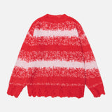 Streetwear Contrast Color Stripe Crewneck Sweater