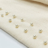 Stylish Oversized Pearl Detail Round Neck Sweater