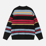 Winter Stylish Contrast Stripe Crewneck Sweater