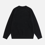 Stylish Oversized Pearl Detail Round Neck Sweater