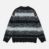 Streetwear Contrast Color Stripe Crewneck Sweater