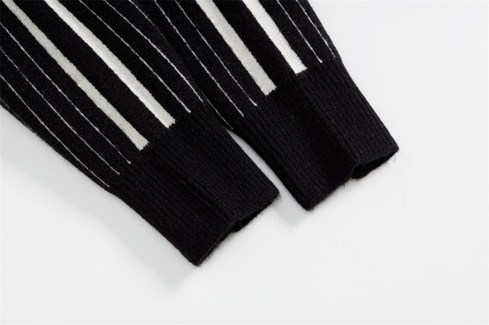 Cozy Knitted High Collar Zipper Cardigan