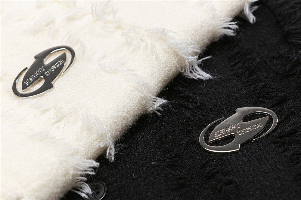 European Fringed Turtleneck Knitted Polo Sweater